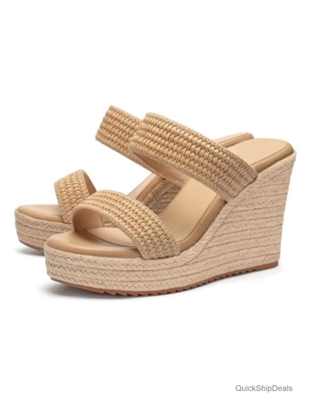Wedge Sandals Espadrilles Slip On Open Toe Platform Summer Shoes Casual Fashion